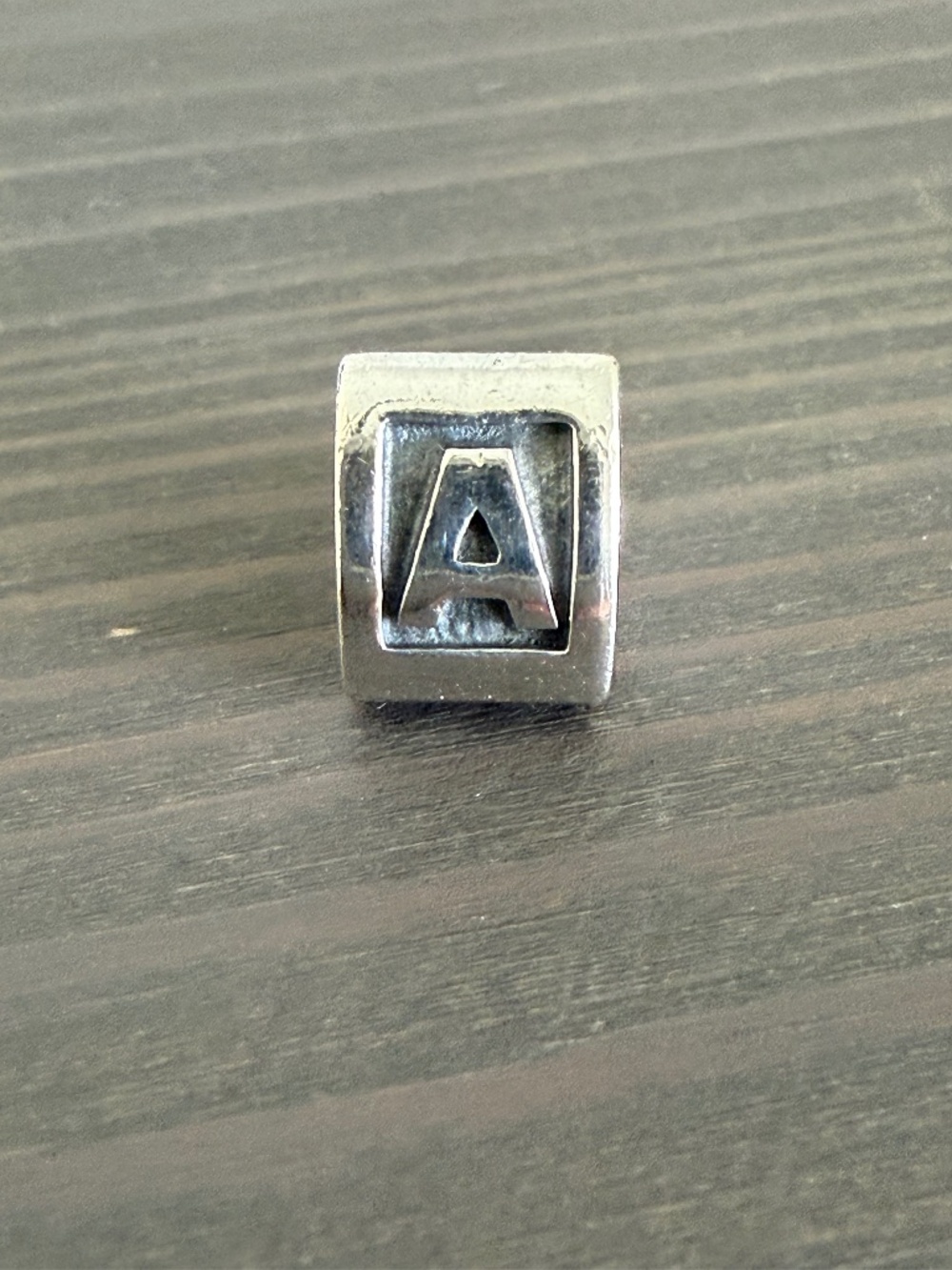 Pandora ALE S925 Sterling Silver Initial A Block Charm